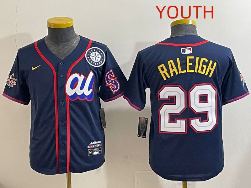 Youth 2025 Seattle Mariners #29 Raleigh Drak Blue All star Nike MLB Jersey style 13